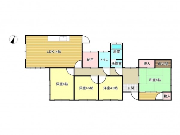 阪南市箱作、中古一戸建ての間取り画像です