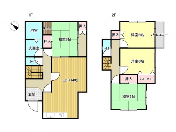 阪南市さつき台、中古一戸建ての間取り画像です