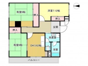 阪南市下出、マンションの間取り画像です