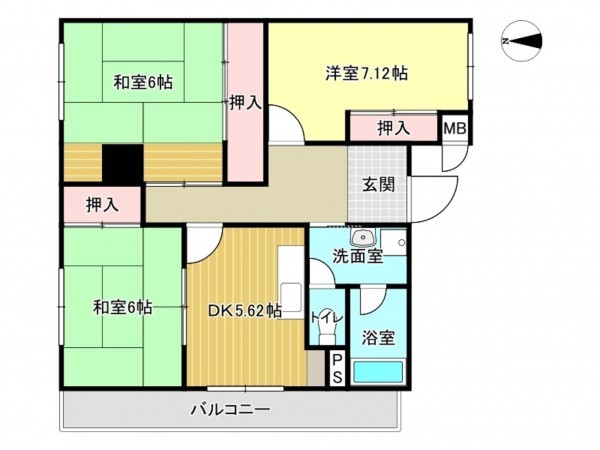 阪南市下出、マンションの間取り画像です