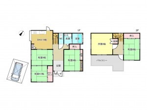 泉南市岡田、中古一戸建ての間取り画像です