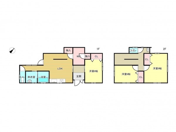 阪南市自然田、中古一戸建ての間取り画像です