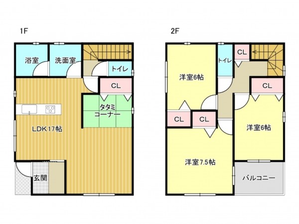 泉南市鳴滝、新築一戸建ての間取り画像です