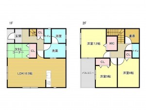 泉南市鳴滝、新築一戸建ての間取り画像です