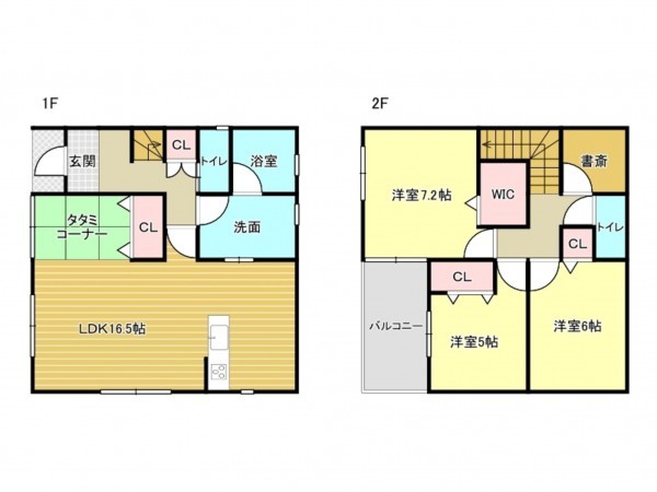泉南市鳴滝、新築一戸建ての間取り画像です