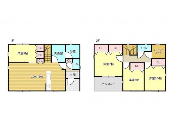 泉南市鳴滝、新築一戸建ての間取り画像です