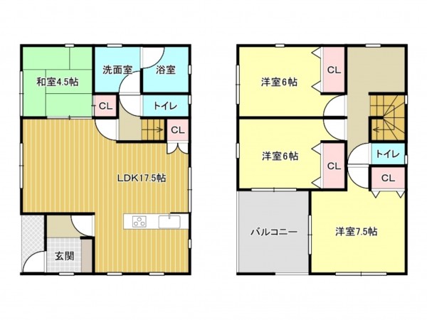 泉南市鳴滝、新築一戸建ての間取り画像です