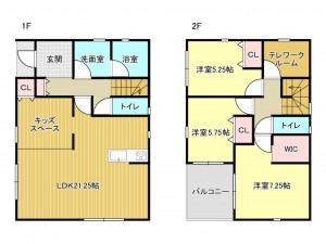 泉南市鳴滝、新築一戸建ての間取り画像です