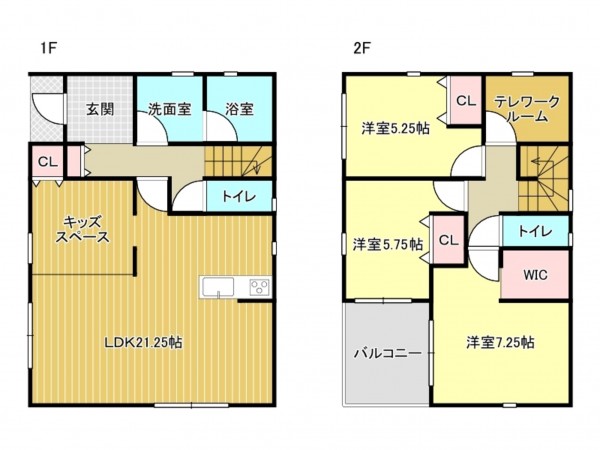 泉南市鳴滝、新築一戸建ての間取り画像です