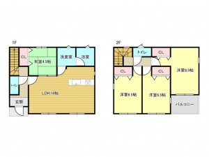 泉南市鳴滝、新築一戸建ての間取り画像です