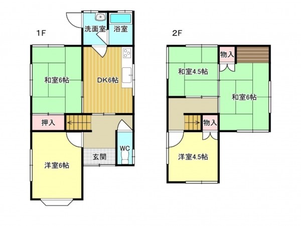 泉南市男里、中古一戸建ての間取り画像です