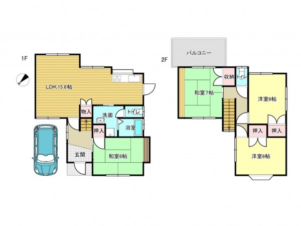 泉南市樽井、中古一戸建ての間取り画像です