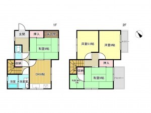 泉南市信達牧野、中古一戸建ての間取り画像です