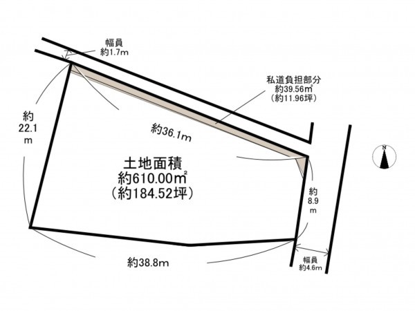 阪南市箱作、土地の間取り画像です