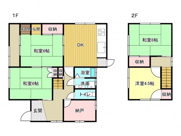泉南市新家、中古一戸建ての間取り画像です