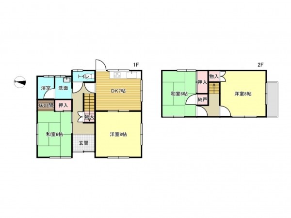 阪南市下出、中古一戸建ての間取り画像です