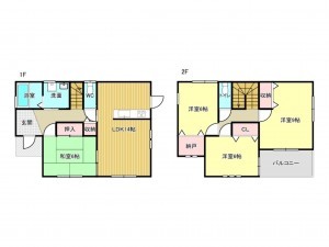 阪南市さつき台、中古一戸建ての間取り画像です