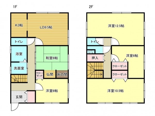 阪南市桃の木台、中古一戸建ての間取り画像です