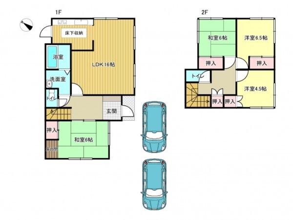 阪南市緑ヶ丘、中古一戸建ての間取り画像です