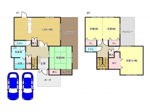 泉南市新家、中古一戸建ての間取り画像です