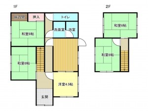 阪南市石田、中古一戸建ての間取り画像です