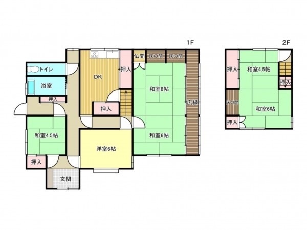 阪南市和泉鳥取、中古一戸建ての間取り画像です