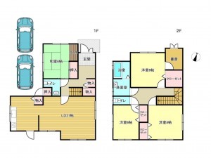 阪南市桃の木台、中古一戸建ての間取り画像です