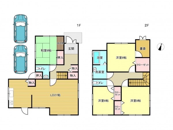 阪南市桃の木台、中古一戸建ての間取り画像です