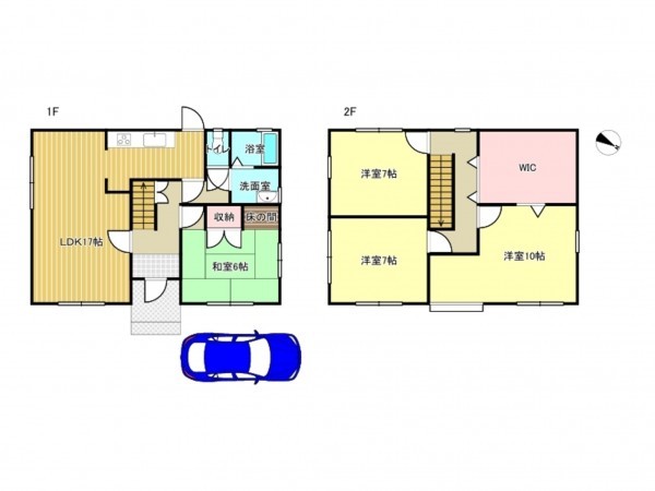 泉南市新家、中古一戸建ての間取り画像です