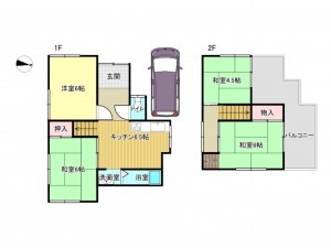 泉南郡岬町淡輪、中古一戸建ての間取り画像です