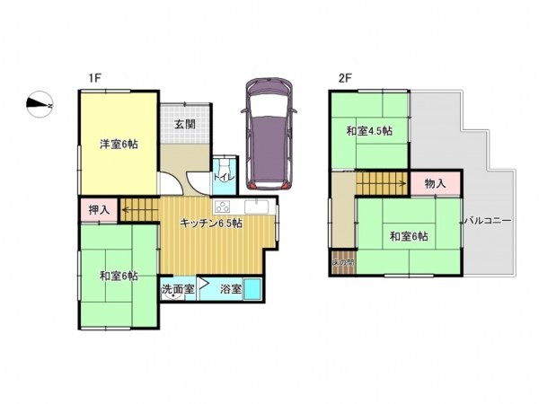 泉南郡岬町淡輪、中古一戸建ての間取り画像です