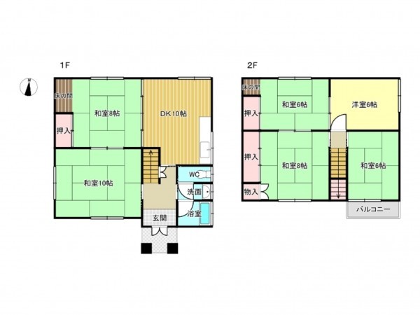 泉南市樽井、中古一戸建ての間取り画像です