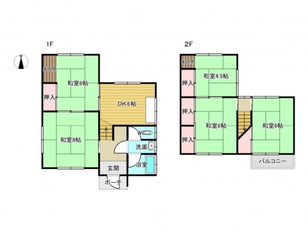 泉南市樽井、中古一戸建ての間取り画像です