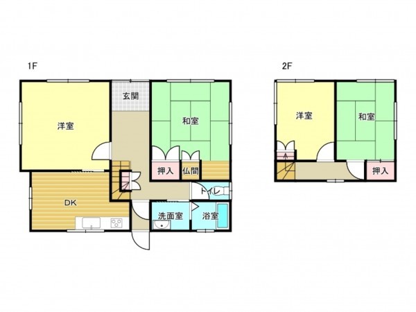 阪南市緑ヶ丘、中古一戸建ての間取り画像です