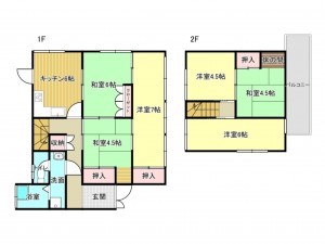 泉南市信達市場、中古一戸建ての間取り画像です