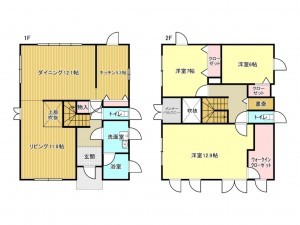 阪南市桃の木台、中古一戸建ての間取り画像です