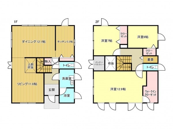 阪南市桃の木台、中古一戸建ての間取り画像です