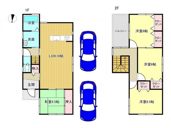 泉南市樽井、中古一戸建ての間取り画像です
