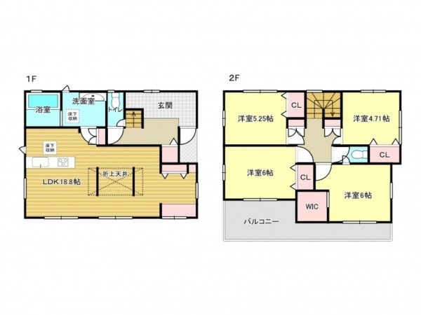 泉南市樽井、新築一戸建ての間取り画像です