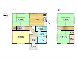 泉南郡岬町深日、中古一戸建ての間取り画像です