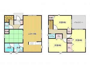阪南市石田、新築一戸建ての間取り画像です