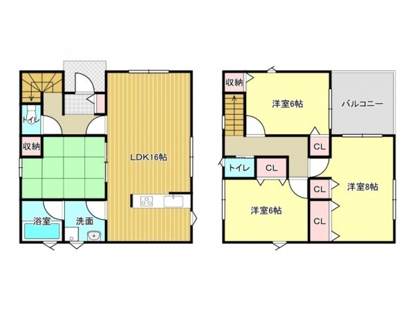 阪南市石田、新築一戸建ての間取り画像です