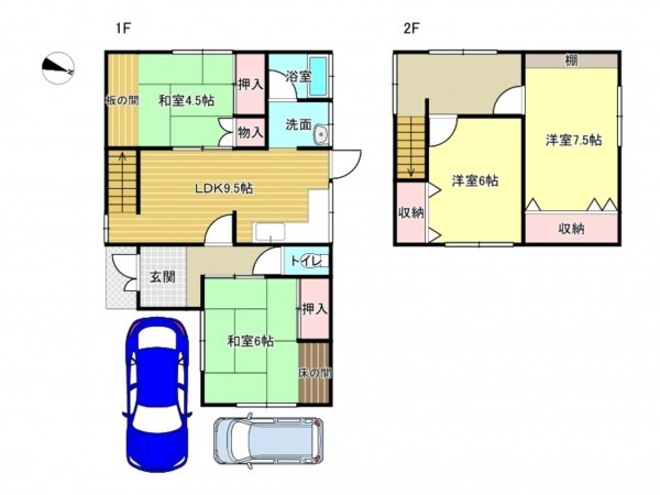 阪南市舞、中古一戸建ての間取り画像です