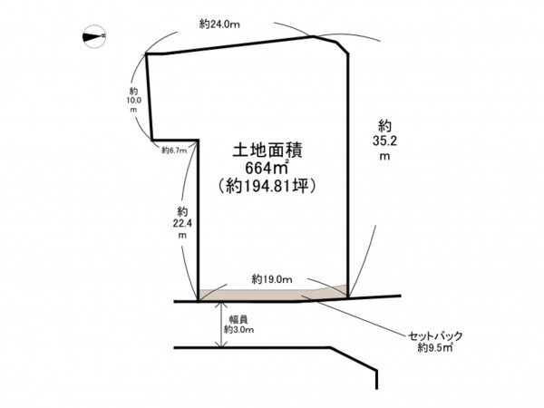 阪南市自然田、土地の間取り画像です