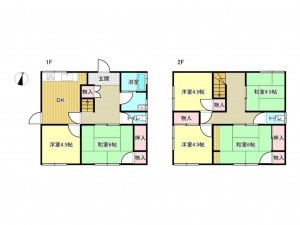 泉南市新家、中古一戸建ての間取り画像です