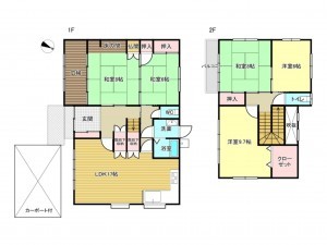阪南市舞、中古一戸建ての間取り画像です