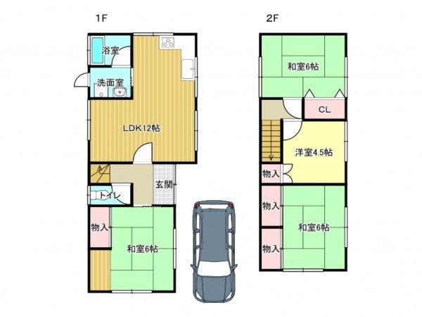 阪南市舞、中古一戸建ての間取り画像です