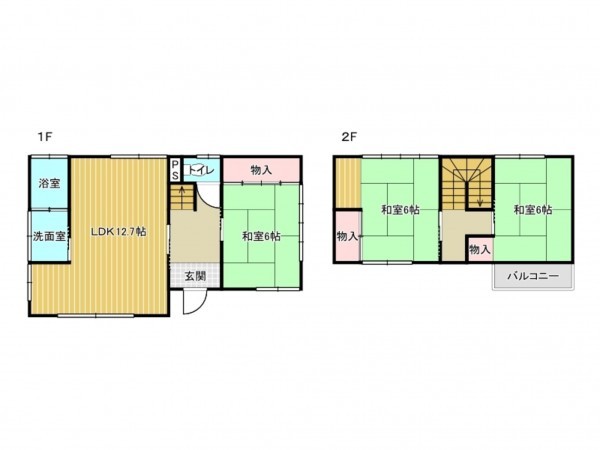 阪南市舞、中古一戸建ての間取り画像です