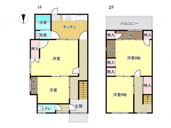 泉南郡岬町深日、中古一戸建ての間取り画像です