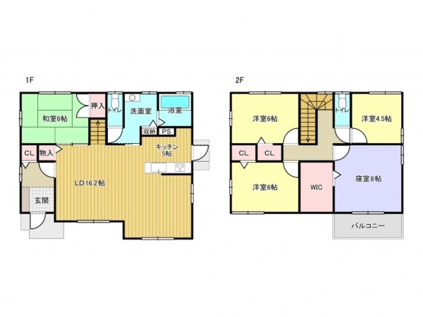 阪南市桃の木台、中古一戸建ての間取り画像です